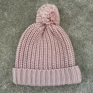 Jamie Kay Old Rose Knit Pom-Pom Beanie